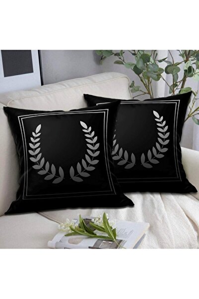 Ardizayn Комплект от 2 декоративни калъфки за възглавници с шарка корона (чер...