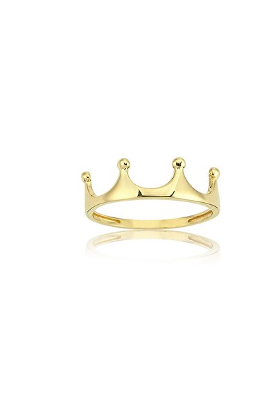 FasekGold Gümüş Yüzük - Kral Tacı Modern Tasarım 925 Ayar Taşsız Gümüş Yüzük-...
