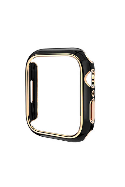 UnDePlus Apple Watch 7/8/9 41mm Uyumlu Gold Çizgili Kasa Koruyucu