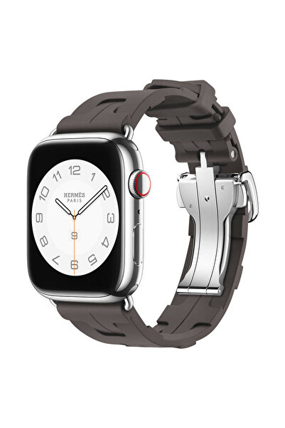 UnDePlus Apple Watch 10/11 Serisi 46mm Kordon Katlanabilir Tokalı Hermes Kili...