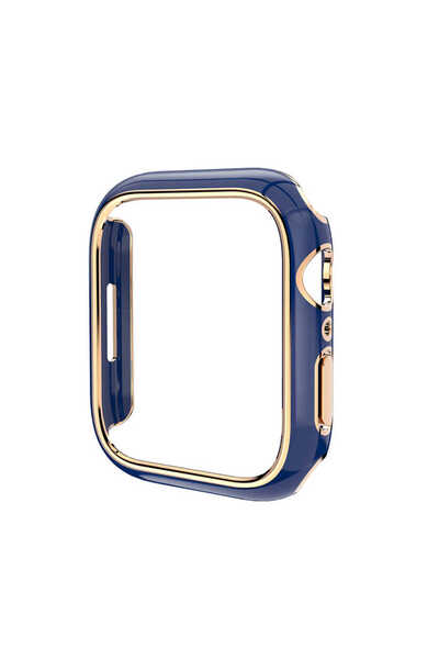 UnDePlus Apple Watch 7/8/9 41mm Uyumlu Gold Çizgili Kasa Koruyucu