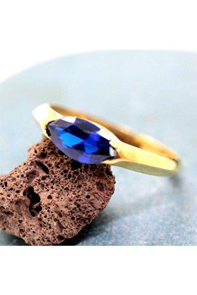 FasekGold Gümüş Yüzük - Jale 1.20CT Nano Safir Taşlı Kadın 925 Ayar Gümüş Yüz...