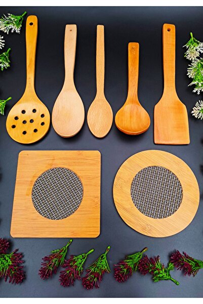 SWENCRAFT Natural Wooden Ladle Kitchen Serving Spoon Colander Spatula Dowry S...