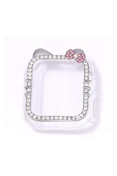 UnDePlus Apple Watch 40mm 3D Figürlü Taşlı Ekran Koruyuculu Sert PC Kasa Koruyucu