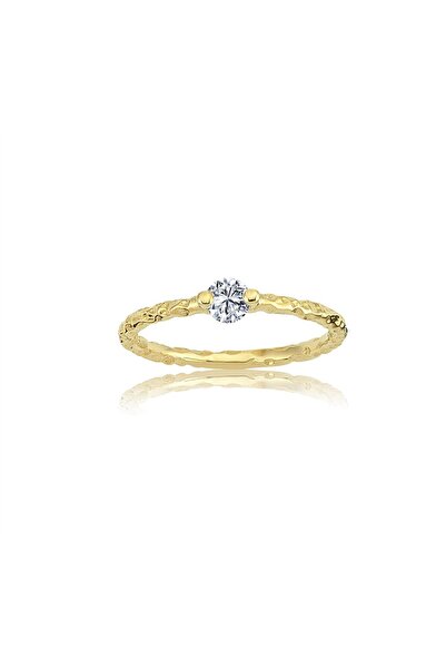FasekGold Helen Otantik 0,25 Ct Pırlanta (SİGNİTY ) Tektaş Yüzük-eskitme 925 ...