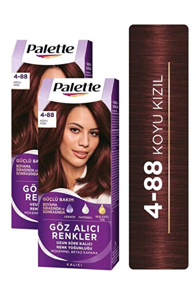Palette Göz Alıcı Renk Saç Boyas 4-88 Koyu Kızıl Pentanol & Besleyici Yağ Saç...