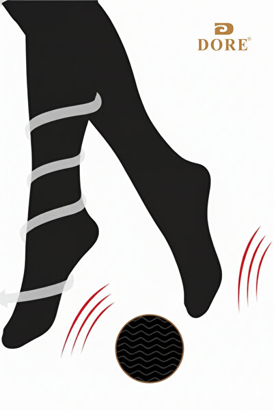 Dore Orijinal Kadın 1 Çift Premium Bambu Masaj Çorabı Sıkmayan Esnek Lastikli & Terletmeyen Çorap Siyah