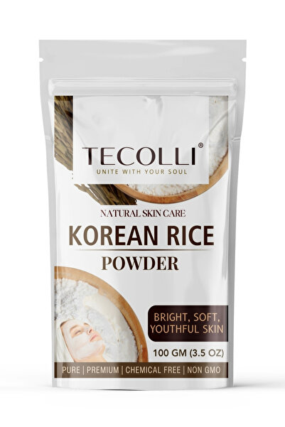TECOLLI قناع الوجه بمسحوق الأرز الكوري 100 جرام (مقشر تفتيح طبيعي نقي 100% ومقاوم للشيخوخة)