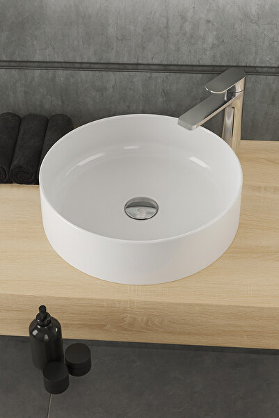 ALVİT Quater Bath 42 cm Above Counter Sink, Bowl Sink Without Hole