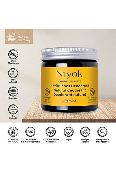 Niyok cream deodorant, Vitamin, , vegan, aluminum-free, 40 ml