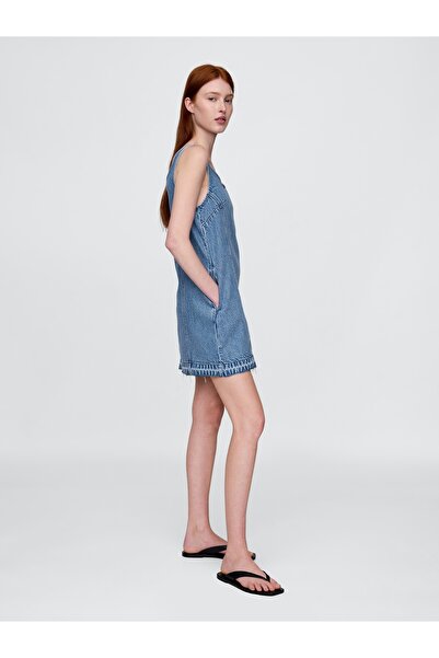 GAP KadınUltraSoft Denim Logo Mini Elbise