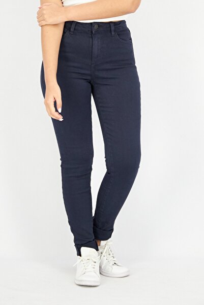 Esprit Women Skinny Fit Washed Stretchable 34 Length Denim Jeans, Navy