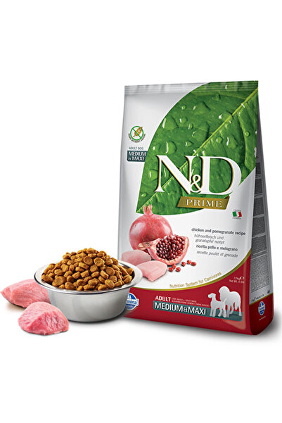 N&D Nd Tahılsız Prime Tavuklu Narlı Med-Maxi Köpek Maması 2,5 Kg