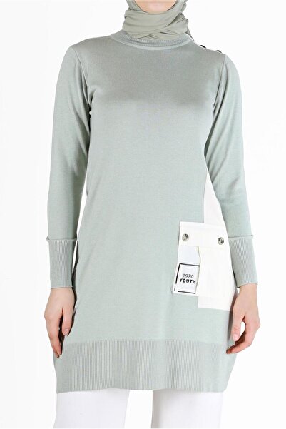 Alvina WRITING PRINTED POCKET DETAILED KNITWEAR TUNIC 42034