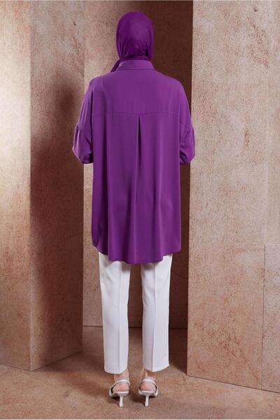 Alvina 44468-1 Model Hijab Tunic - Stone Detailed