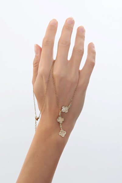 Bijuty Kadın Yonca Kolye - Altın Renk - (SÜRPRİZ HEDİYELİ)