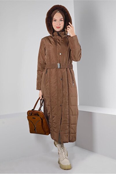 Alvina PALTOANĂ PUFF CU CAPUCĂ CU CUREA 90322