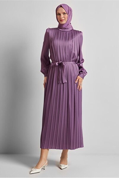 Alvina فستان ستان بحزام 45327