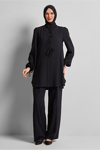 Alvina Lace-Up Detail Pants Suit 45620