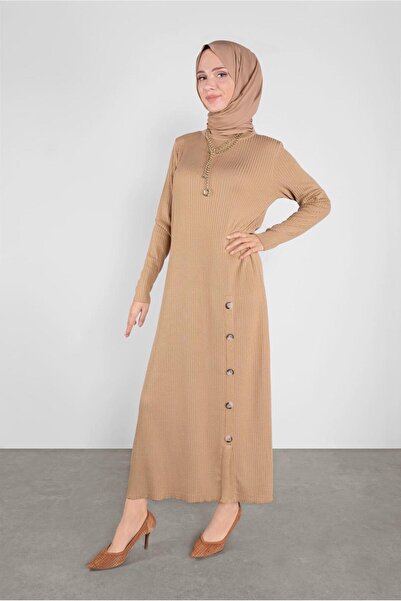 Alvina DÜĞME DETAYLI TRİKO ELBİSE 41032