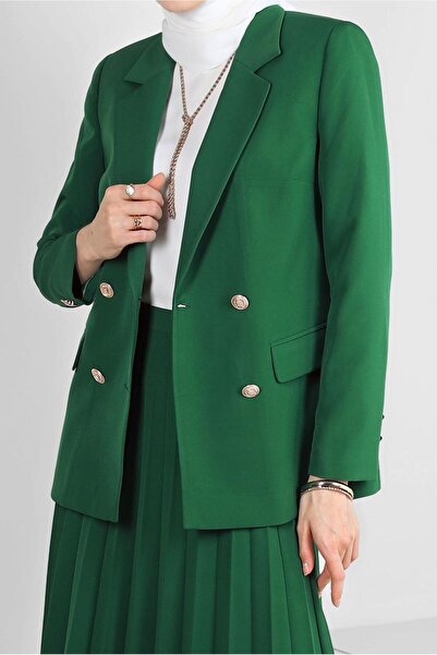 Alvina KRUVAZE COLLAR PLEATED DOUBLE SKIRT SUIT 30337