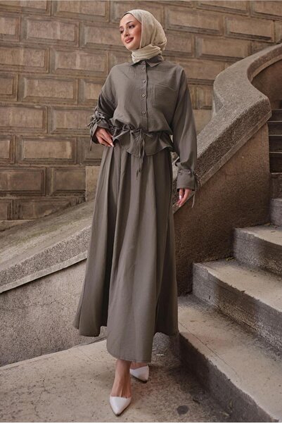 TRENDTESETTÜR Women's Mink Lace Detail Skirt Suit t 3294