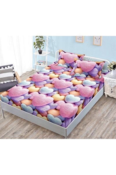 Casa de Vis Cearșaf cu elastic + 2 fețe de pernă, 180/200, Online, HJ-68