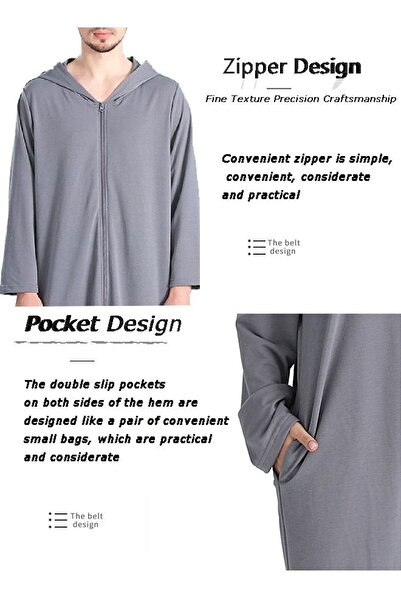 Arabest Zip-Up Hooded Bathrobe for Sea & Beach Vacations