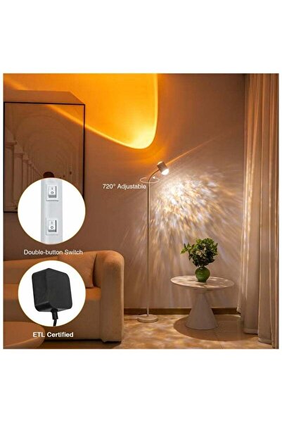 Arabest Color Changing Sunset Floor Lamp - LED Ocean Wave & Dual-Side Mood Lamp
