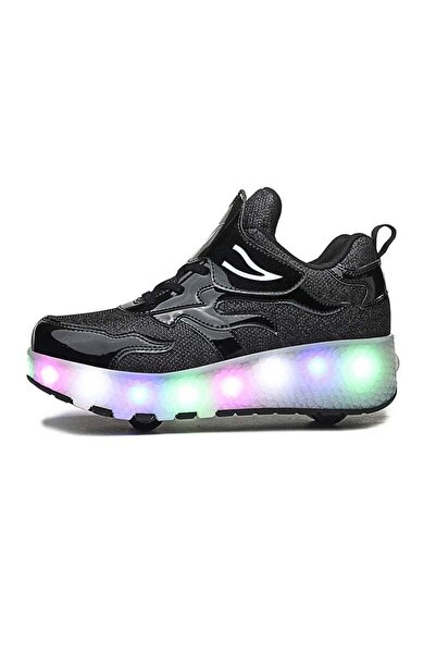 Arabest LED Flash Roller Shoes - Flashing Roller Skate Sneakers (Black)