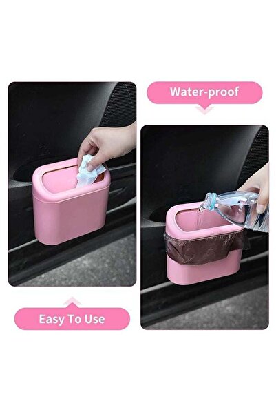 Bukela Car Trash Can with Lid & Bags, Leakproof, Mini Garbage Bin