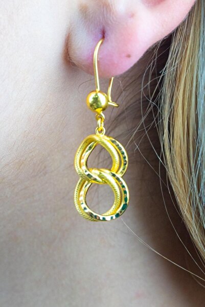 İdeal Sarraf 22 Ayar Altın Uzayyolu Iki Sıra Küpe