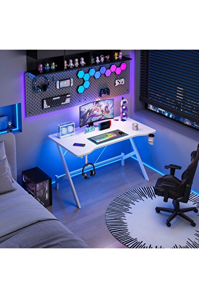 Venpara Gaming Table with Cup Holder Study Table with Earphone Hook