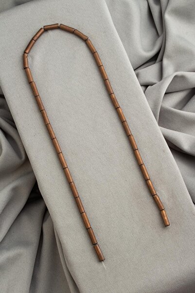 Uçar Doğaltaş Hematit Doğal Taş Mat Kahverengi Silindir Kesim 4x13mm Dizi [AA]