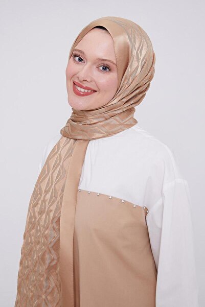 Levidor Milky Coffee Triangle Pattern Deluxe Devore Shawl