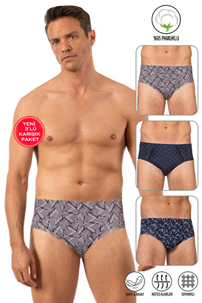 ÖZKAN underwear Özkan 11300 3-Pack Men's 95% Cotton Stretch Fabric Single Jer...