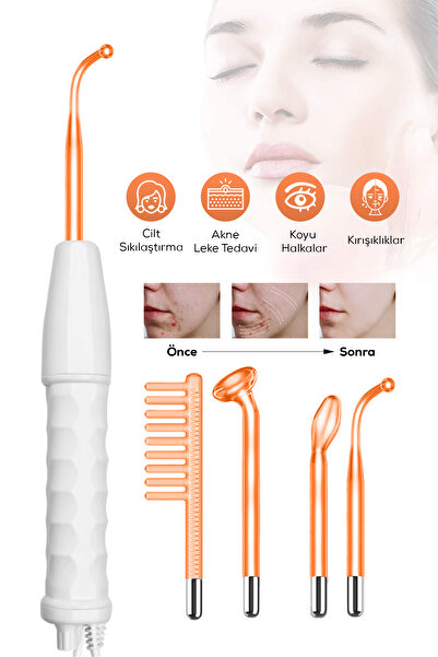 ALFAGİFT 4 Başlıklı Yüksek Frekanslı Cilt Bakım Cihazı- Akne Yüz ve Saç Bakım Aleti