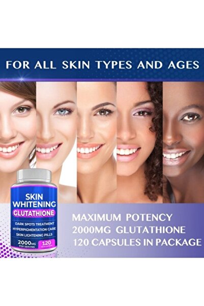 Skin حبوب تبييض الجلوتاثيون 90 كبسولة 2000 ملغ - تبييض وعلاج فرط التصبغ