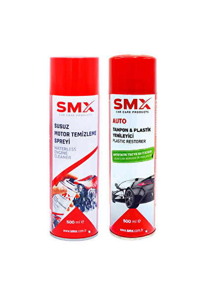 SMX Susuz Motor Temizleme Spreyi 500 Ml + Tampon & Plastik Yenileyici 500 Ml