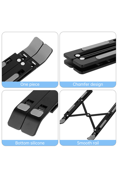 Deli Aluminum Laptop Stand, Military Grade, Adjustable with Silicone Base and 6 Height Levels