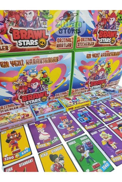 Emrah Gültekin Brawl Stars Newest Characters 5 Mini Boxes 30 Cards + Mini Toy and Candy Gift