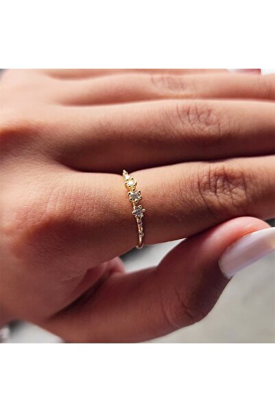 FasekGold Gümüş Yüzük - Süzme Sıra Taşlı Pırlanta Montörü 925 Ayar Gümüş Alyans Yüzük