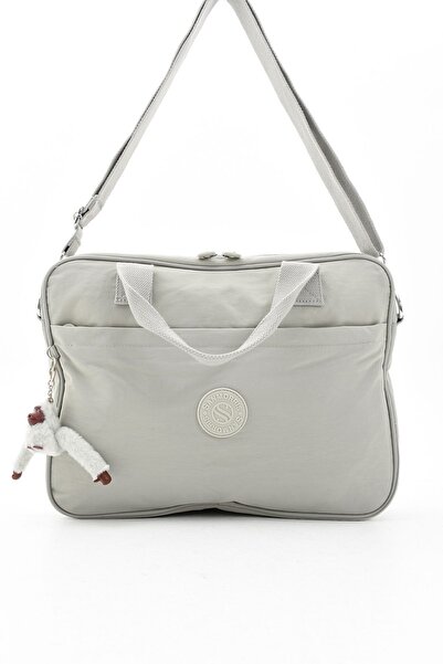 Sanmorris Unisex Clinker Light Gray with Laptop Compartment - Water Resistant Crossbody Briefcase and Laptop Bag