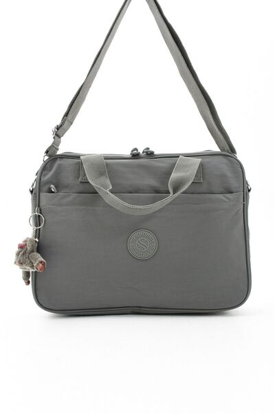 Sanmorris Geantă pentru laptop clinker unisex gri închis - rezistentă la apă, cu curea încrucișată și compartiment