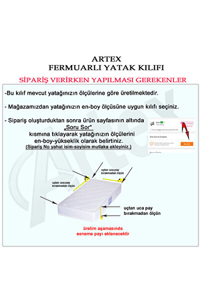 Artex Cover 80X190 Mattress Cover Protector Zippered Cover Special Production for Bed Quilted Single