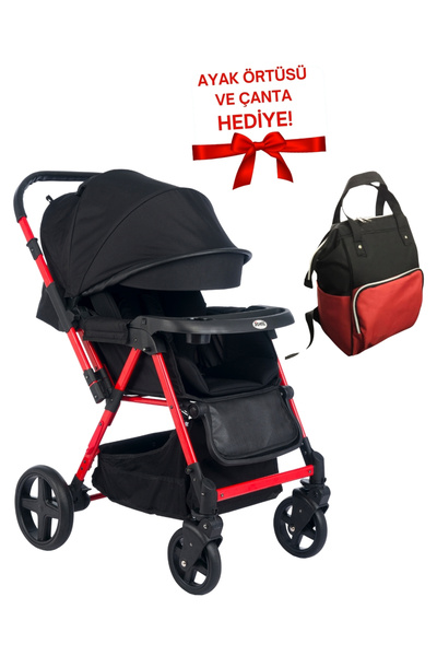 Joell Trendy Çift Yönlü Bebek Arabası / Keçe Organizer / Ayak Örtüsü / Yağmurluk