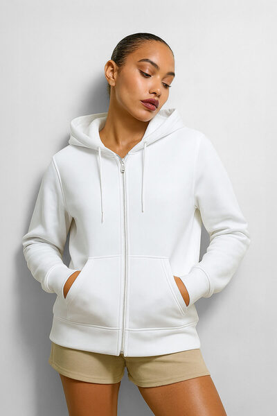 MARKAPIA WOMAN Hanorac de damă cu fermoar, buzunar cu glugă, fleece în interior