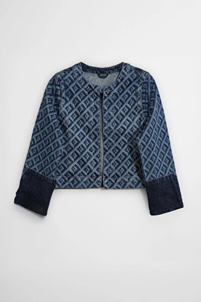 Bluewhite Γυναικείο μοντέρνο τζιν μπουφάν με ανοιχτό μπροστινό μέρος