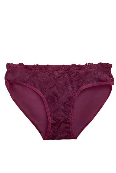 DONLİZZA 3600 Lace Front Panties Purple Ecru Pink 3 Pieces