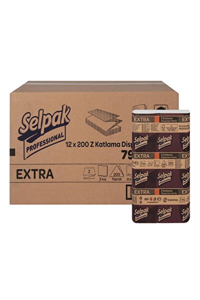 Selpak Professional SELPAK EXTRA PROFESSIONEL 12 X 200 Z KATLAMA DİSPENSER KA...